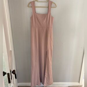 Show Me Your MuMu bridesmaid nude peach fit square neck maxi dress